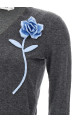 'Charcoal Blue Rose Jumper' sweater Gray