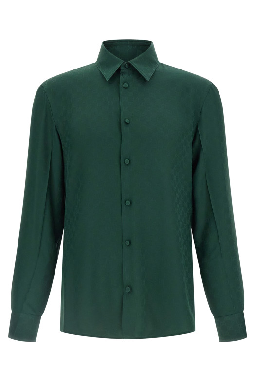 Рубашка GG из жаккарда Зеленая GUCCI 847034ZATF93514 Рубашка GG из жаккарда Зеленая GUCCI 847034ZATF93514