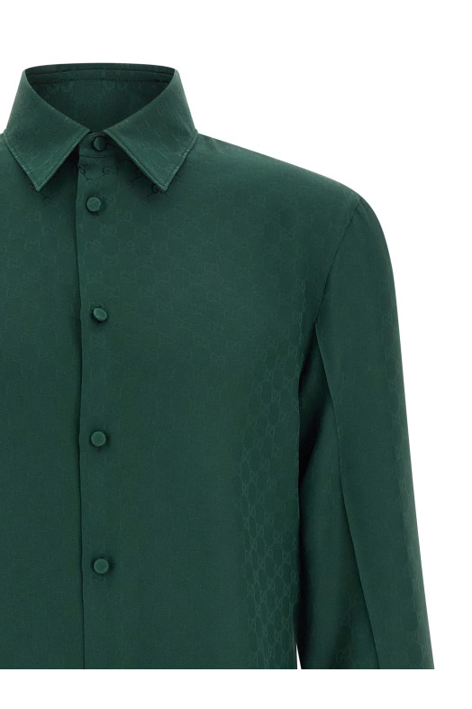 Рубашка GG из жаккарда Зеленая GUCCI 847034ZATF93514 Рубашка GG из жаккарда Зеленая GUCCI 847034ZATF93514