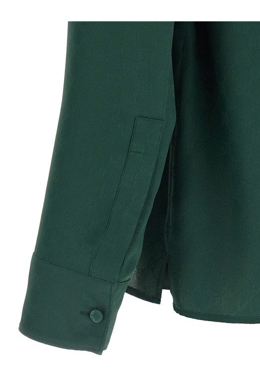Рубашка GG из жаккарда Зеленая GUCCI 847034ZATF93514 Рубашка GG из жаккарда Зеленая GUCCI 847034ZATF93514