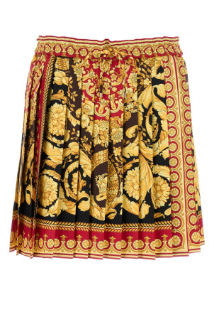 Printed silk mini skirt VERSACE (10202951A15215)
