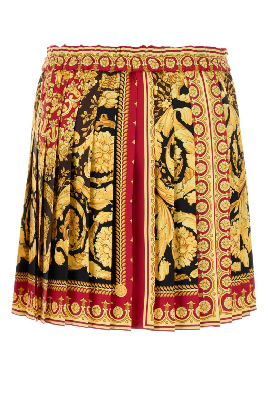 Printed silk mini skirt VERSACE (10202951A15215)