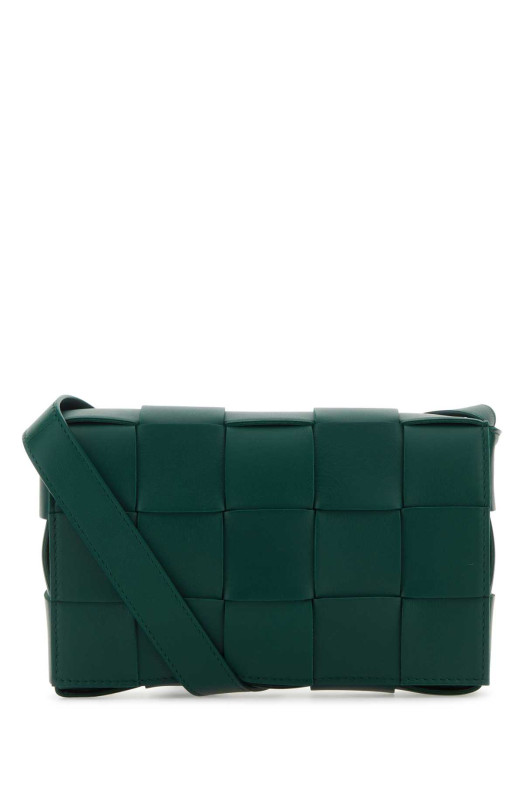 Bottle green nappa leather Cassette crossbody bag BOTTEGA VENETA (578004VMAY1)