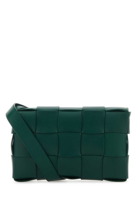Bottle green nappa leather Cassette crossbody bag BOTTEGA VENETA (578004VMAY1)