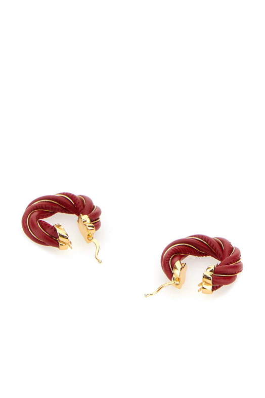 Tiziano red nappa leather and 925 silver Twist earrings BOTTEGA VENETA (732156VAHUA) Tiziano red nappa leather and 925 silver Twist earrings BOTTEGA VENETA (732156VAHUA)