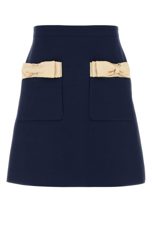 Navy blue wool blend skirt VALENTINO GARAVANI (7B3RADP61CF)