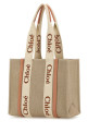 Multicolor linen medium Woody shopping bag CHLOE (CHC23AS383L17) Multicolor linen medium Woody shopping bag CHLOE (CHC23AS383L17)