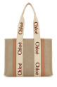 Multicolor linen medium Woody shopping bag CHLOE (CHC23AS383L17) Multicolor linen medium Woody shopping bag CHLOE (CHC23AS383L17)