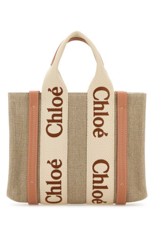 Multicolor linen small Woody shopping bag CHLOE (CHC23AS397L17) Multicolor linen small Woody shopping bag CHLOE (CHC23AS397L17)