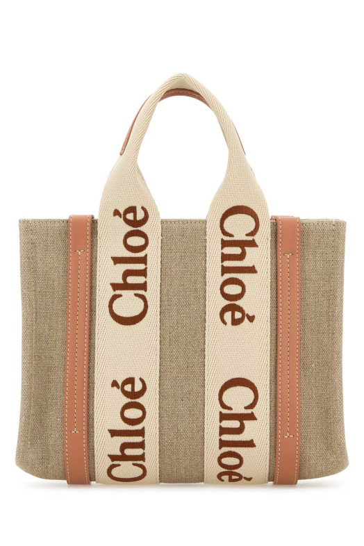Multicolor linen small Woody shopping bag CHLOE (CHC23AS397L17) Multicolor linen small Woody shopping bag CHLOE (CHC23AS397L17)