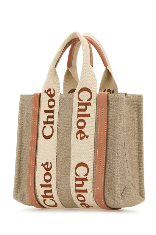 Multicolor linen small Woody shopping bag CHLOE (CHC23AS397L17) Multicolor linen small Woody shopping bag CHLOE (CHC23AS397L17)