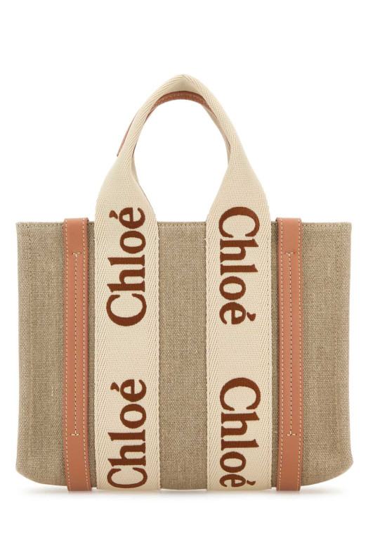 Multicolor linen small Woody shopping bag CHLOE (CHC23AS397L17) Multicolor linen small Woody shopping bag CHLOE (CHC23AS397L17)