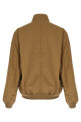 Logo embroidery bomber jacket Beige