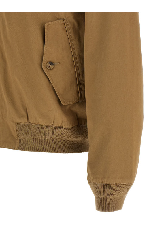 Logo embroidery bomber jacket Beige