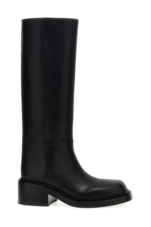 Шкіряні чоботи Чорні PRADA 1W746NFD055070F0002