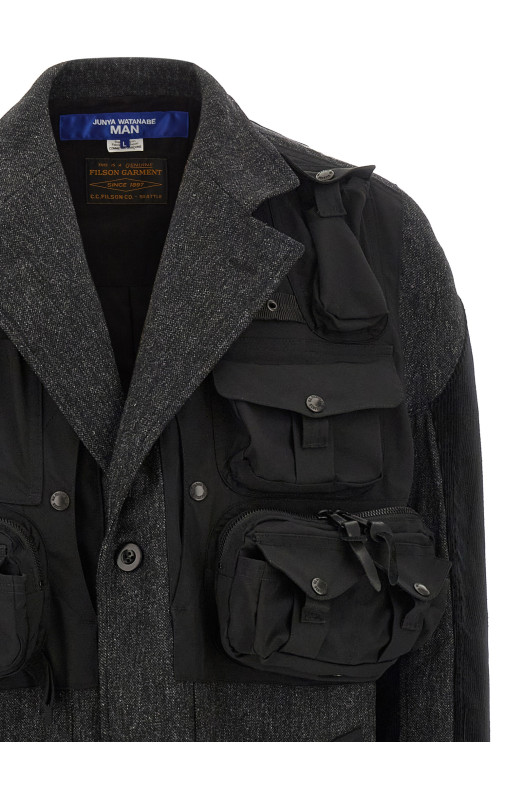 Пальто Filson x Junya Watanabe з клаптями Чорне WPC0071