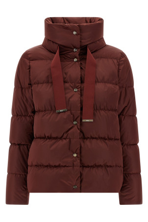 Блестящая атласная пуховая куртка бордового цвета HERNO PI001936D12170Z6705 Блестящая атласная пуховая куртка бордового цвета HERNO PI001936D12170Z6705