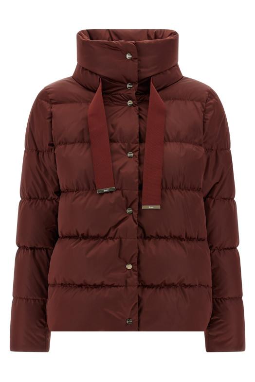 Блестящая атласная пуховая куртка бордового цвета HERNO PI001936D12170Z6705 Блестящая атласная пуховая куртка бордового цвета HERNO PI001936D12170Z6705