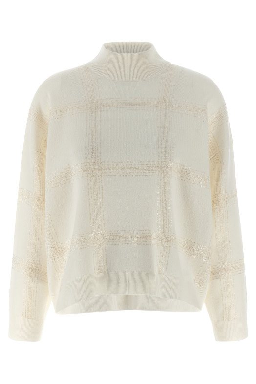 Свитерок с пайетками Белый BRUNELLO CUCINELLI M16230204C2723