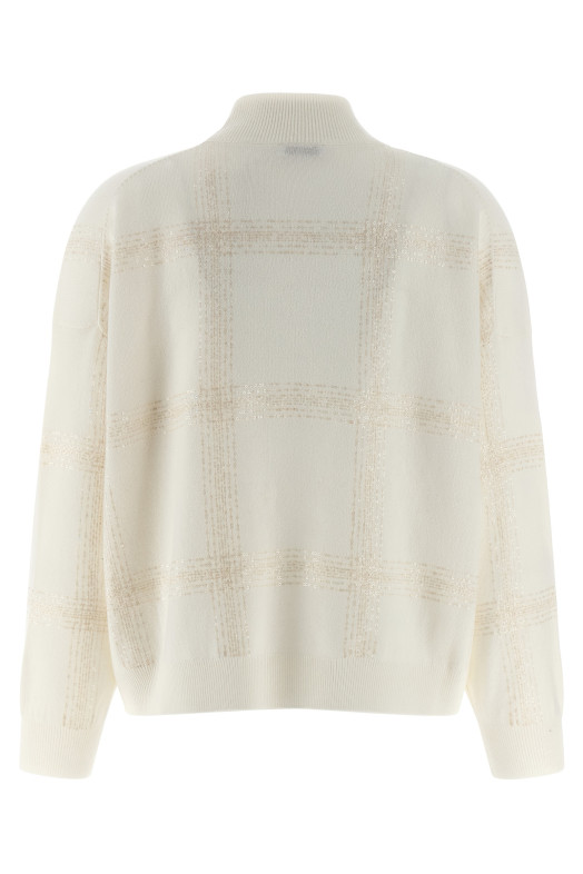 Свитерок с пайетками Белый BRUNELLO CUCINELLI M16230204C2723