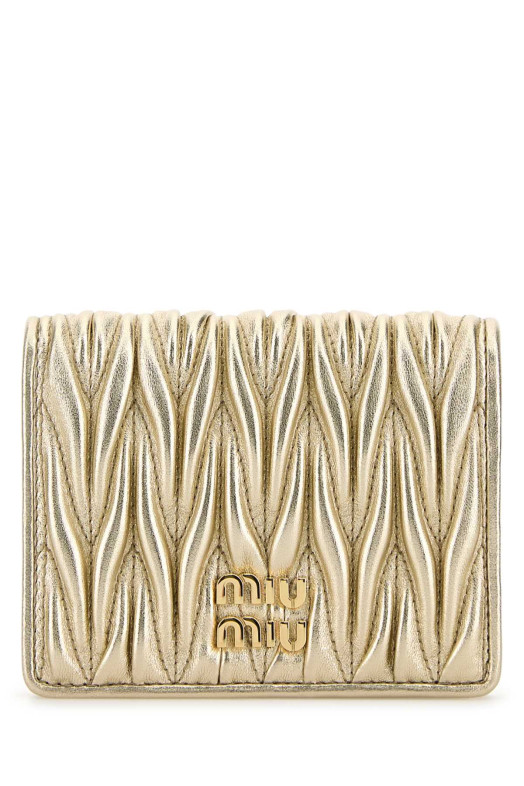 Gold leather wallet MIU MIU (5MV204AFPP) Gold leather wallet MIU MIU (5MV204AFPP)