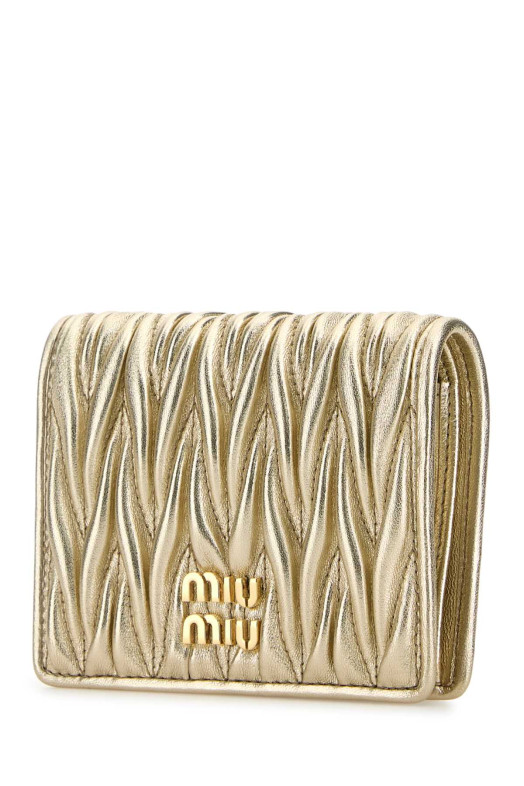 Gold leather wallet MIU MIU (5MV204AFPP) Gold leather wallet MIU MIU (5MV204AFPP)