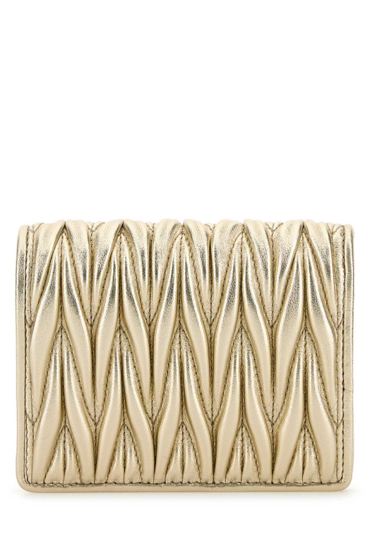 Gold leather wallet MIU MIU (5MV204AFPP) Gold leather wallet MIU MIU (5MV204AFPP)