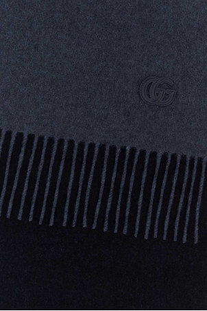 Кашемировый шарф темно-синего цвета GUCCI (8365594GABX) Кашемировый шарф темно-синего цвета GUCCI (8365594GABX)