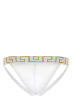White stretch cotton brief VERSACE (AUU010171A10011)
