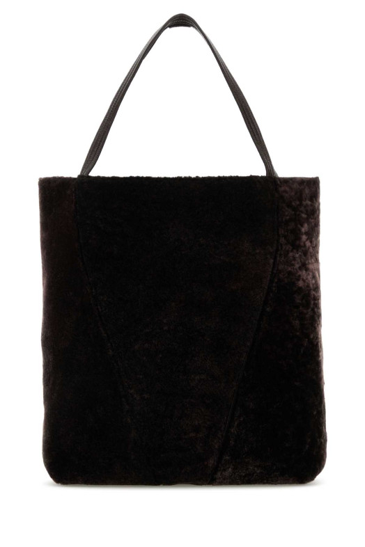 Dark brown shearling large Chloè Spin shopping bag CHLOE (CH25WS810Q45) Dark brown shearling large Chloè Spin shopping bag CHLOE (CH25WS810Q45)