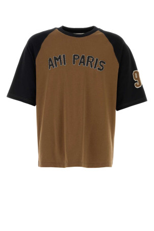Коричнева бавовняна футболка оверсайз AMI (HTS350726) AMI PARIS Коричнева бавовняна футболка оверсайз AMI (HTS350726) AMI PARIS