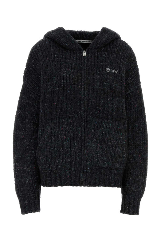 Melange black wool blend oversize sweatshirt ALEXANDER WANG (UKC4253059) Melange black wool blend oversize sweatshirt ALEXANDER WANG (UKC4253059)