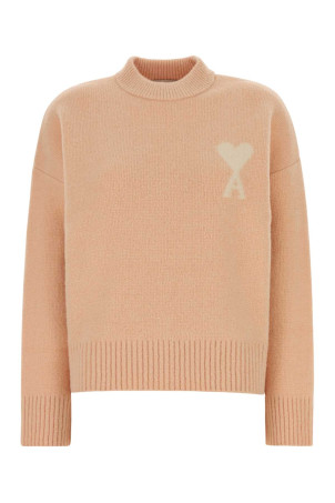 Свитер из смеси альпаки и шерсти лососевого цвета AMI (UKS836KN0135) AMI PARIS