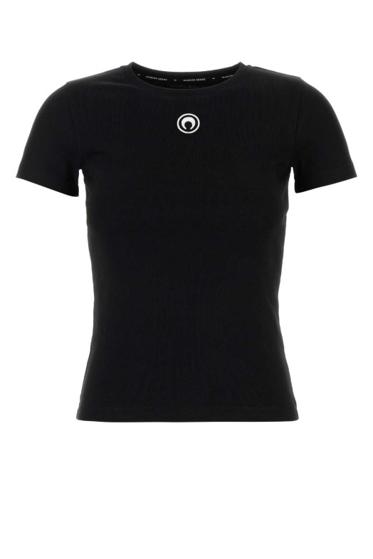 Black cotton t-shirt MARINE SERRE (WTT012ACJER0008)