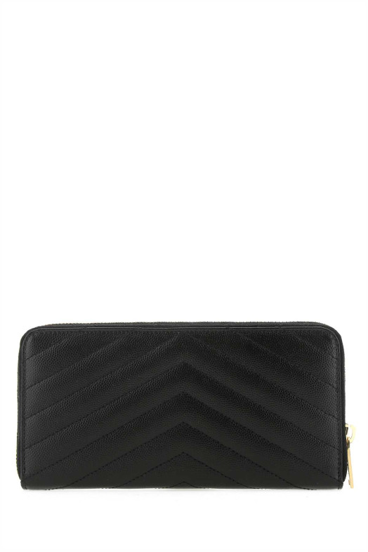 Black leather wallet Black SAINT LAURENT (358094BOW01)