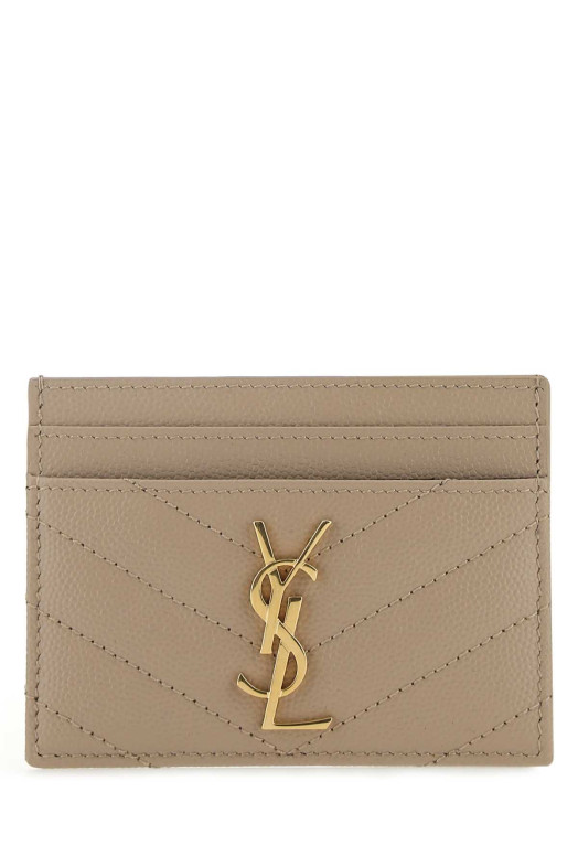 Бежевый кожаный держатель для карт SAINT LAURENT (423291BOW01) Бежевый кожаный держатель для карт SAINT LAURENT (423291BOW01)