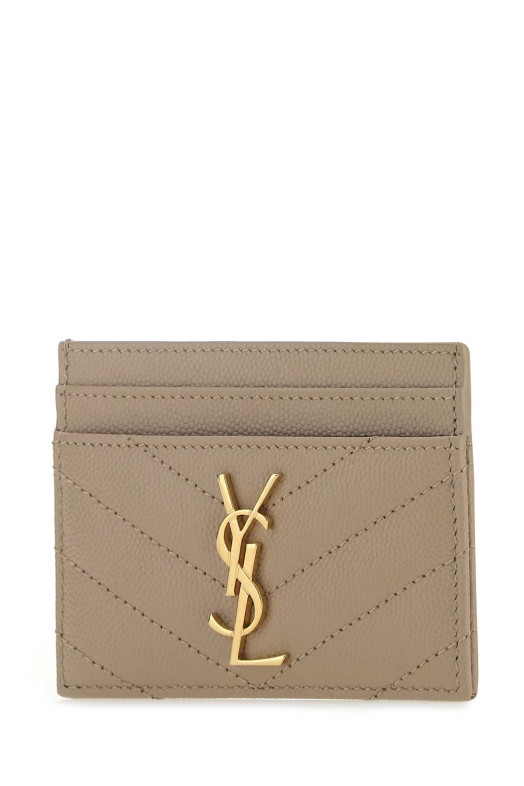 Бежевый кожаный держатель для карт SAINT LAURENT (423291BOW01) Бежевый кожаный держатель для карт SAINT LAURENT (423291BOW01)