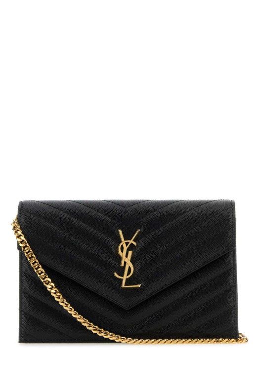 Black leather Envelope clutch Black SAINT LAURENT (742920BOW01) Black leather Envelope clutch Black SAINT LAURENT (742920BOW01)