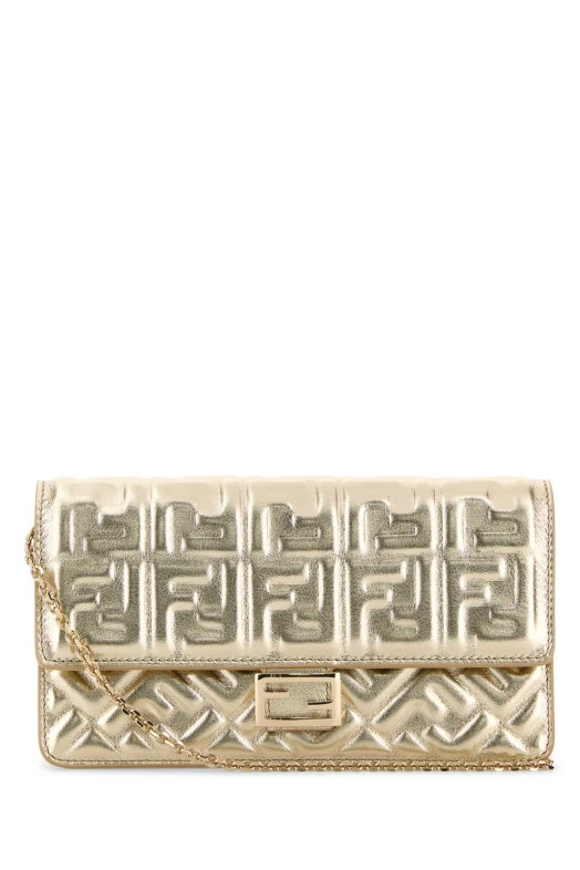 Metallic gold nappa leather Baguette wallet FENDI (8M0498ARO5) Metallic gold nappa leather Baguette wallet FENDI (8M0498ARO5)