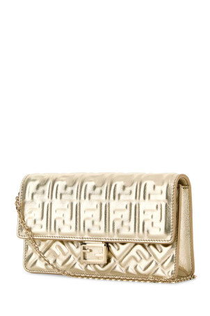 Metallic gold nappa leather Baguette wallet FENDI (8M0498ARO5) Metallic gold nappa leather Baguette wallet FENDI (8M0498ARO5)