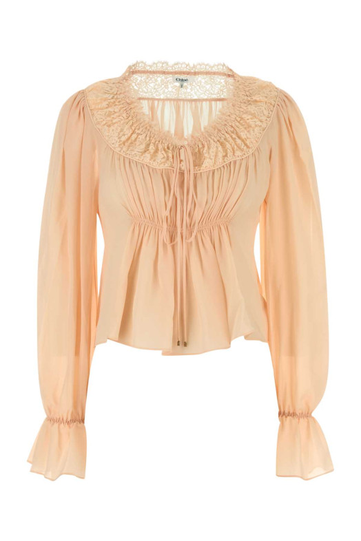 Light pink crepe blouse CHLOE (CH25AHT87117) Light pink crepe blouse CHLOE (CH25AHT87117)
