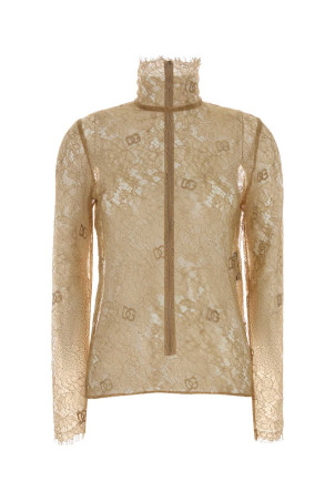 Beige lace top DOLCE & GABBANA (F779HTFL9AD)