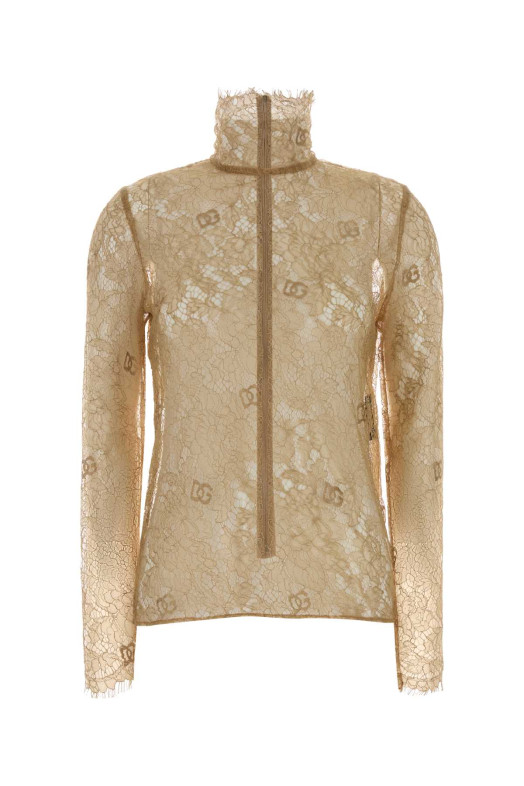 Beige lace top DOLCE & GABBANA (F779HTFL9AD)