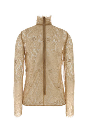Beige lace top DOLCE & GABBANA (F779HTFL9AD)