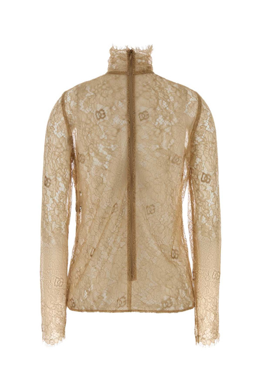 Beige lace top DOLCE & GABBANA (F779HTFL9AD)