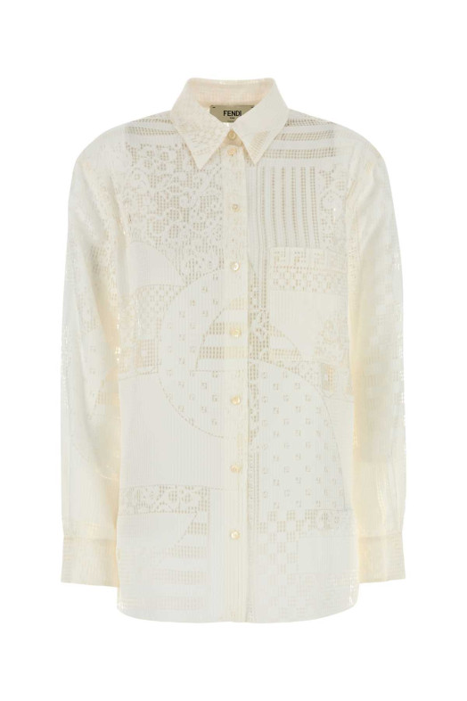 White viscose blend shirt FENDI (FS8274AUJX)