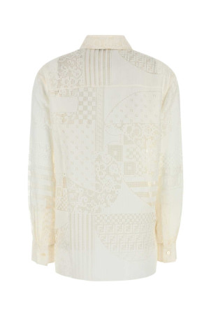 White viscose blend shirt FENDI (FS8274AUJX)