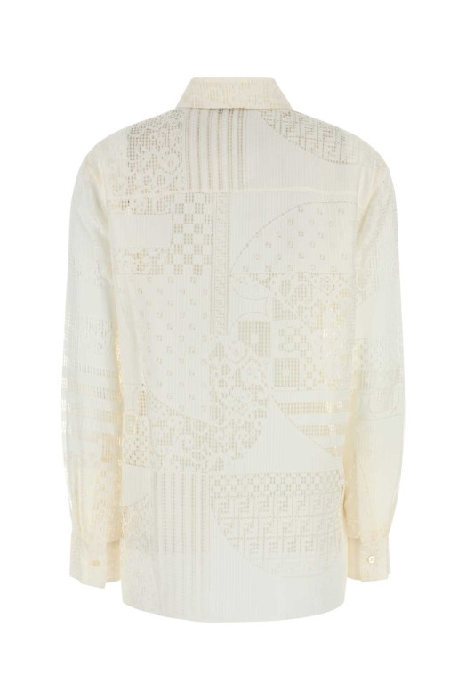 White viscose blend shirt FENDI (FS8274AUJX)