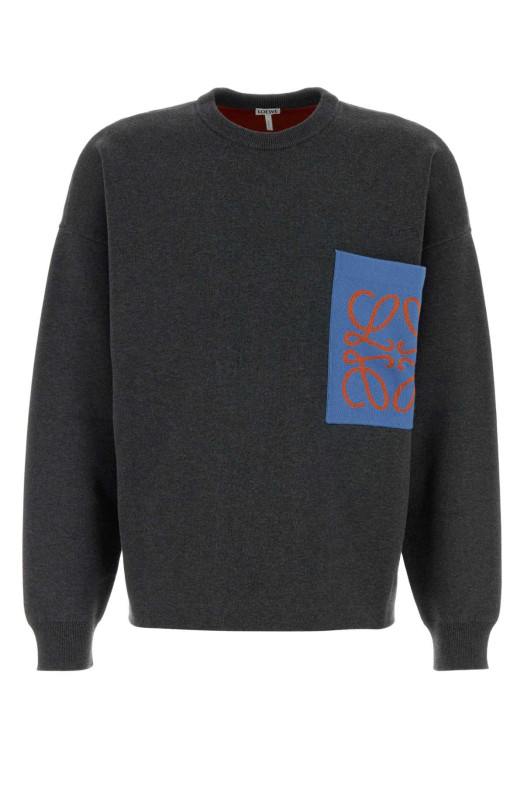 Dark grey cotton blend sweater Blue LOEWE (H526Y14KLS) Dark grey cotton blend sweater Blue LOEWE (H526Y14KLS)