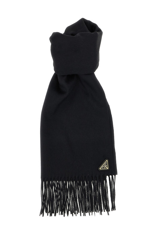 Silk and cashmere scarf Black